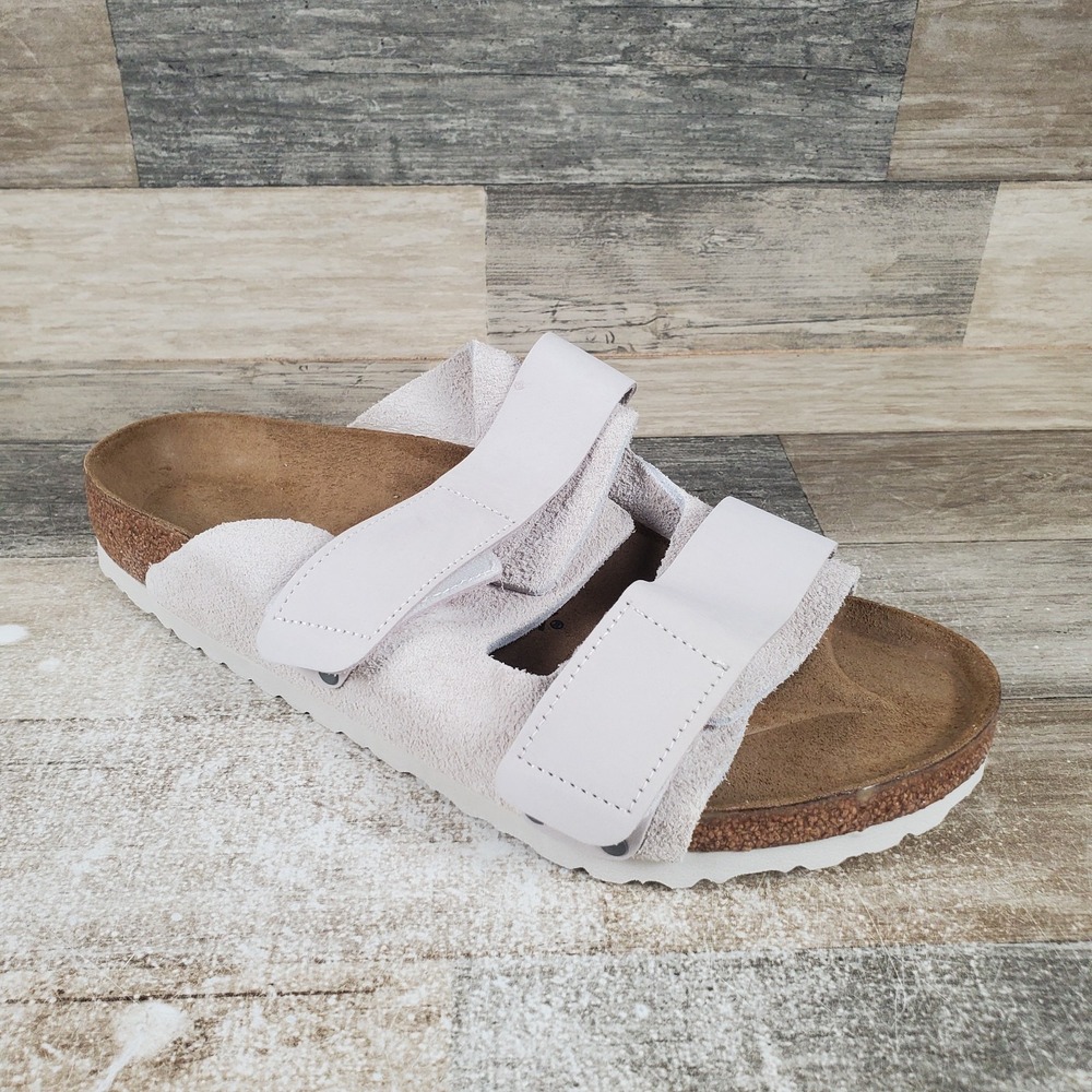 Birkenstock Uji Mens Sandal Sz 11‎ Walking Antique White Nubuck Leather Slide